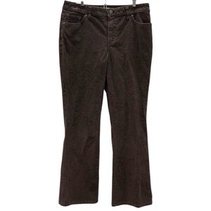 St Johns Bay Brown Corduroy Boot Cut Cotton Blend Pants Womens Petite 12